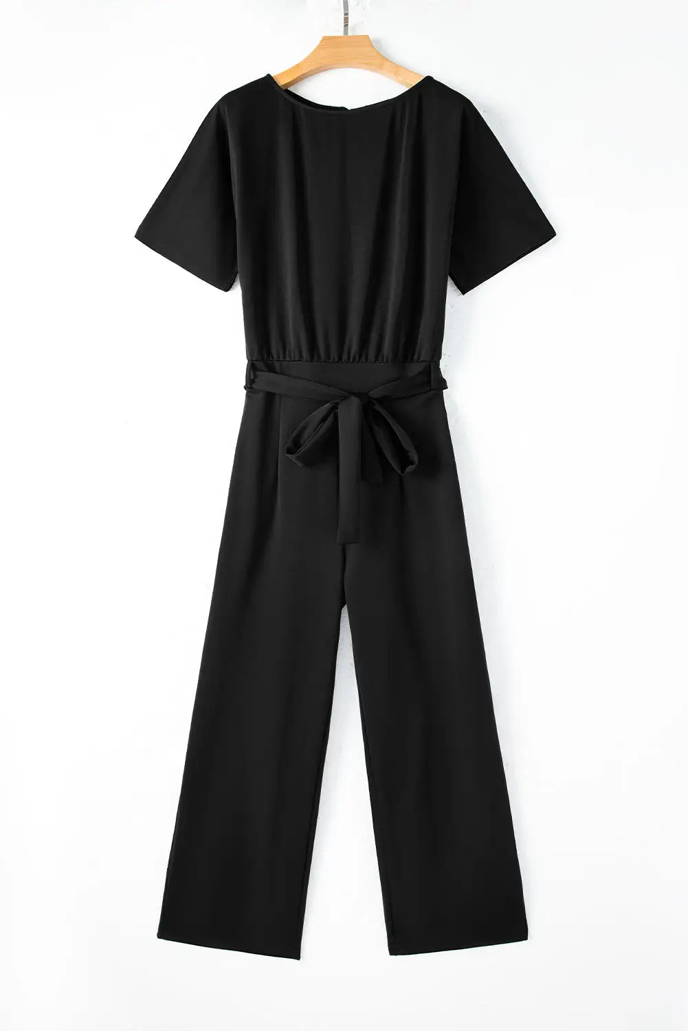 Red Belted Wide Leg Jumpsuit-30