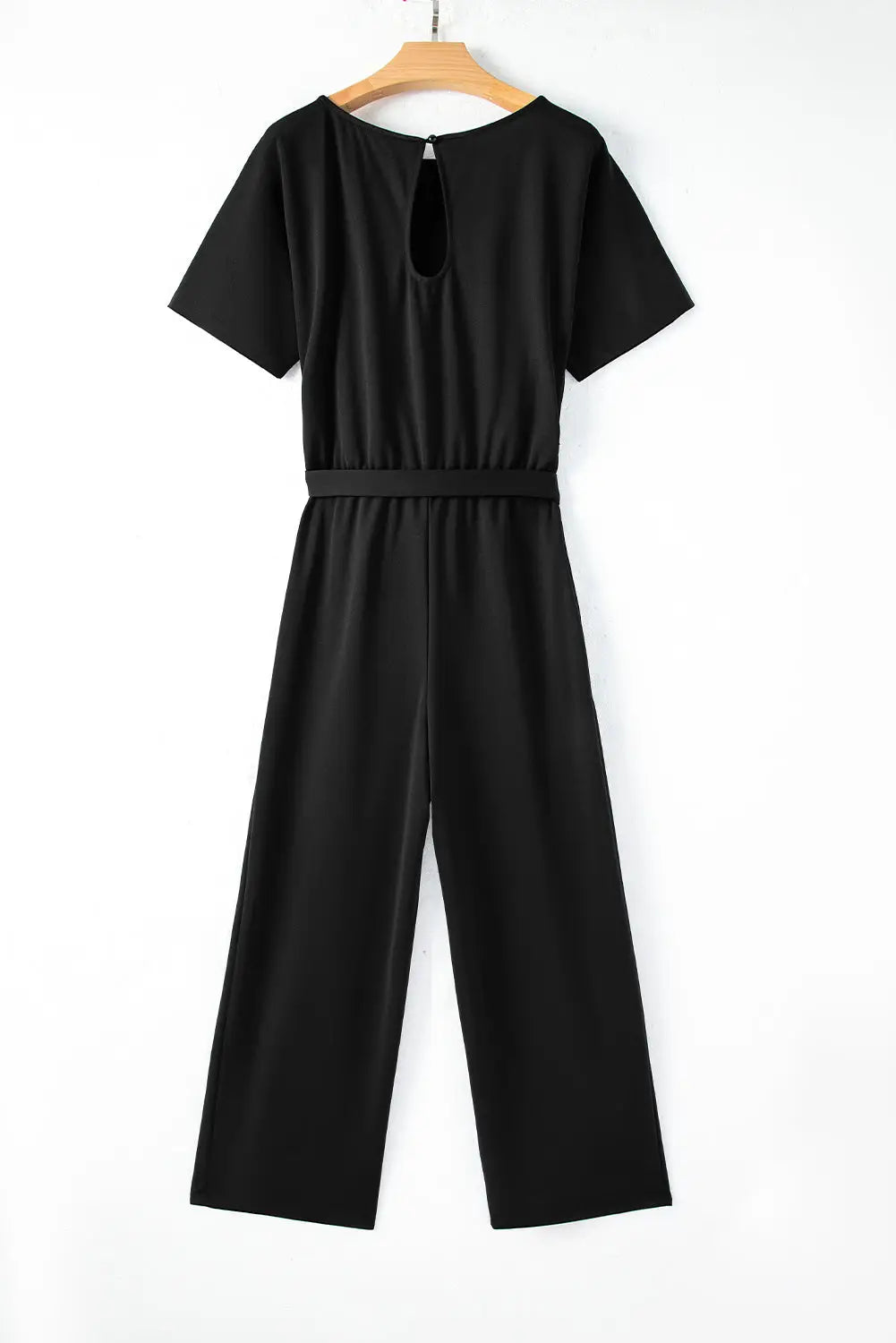 Red Belted Wide Leg Jumpsuit-31