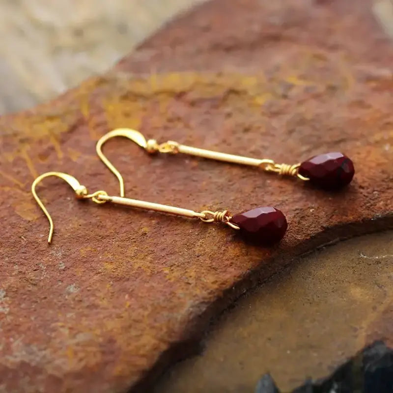 Red Jasper Dangle Earrings-2