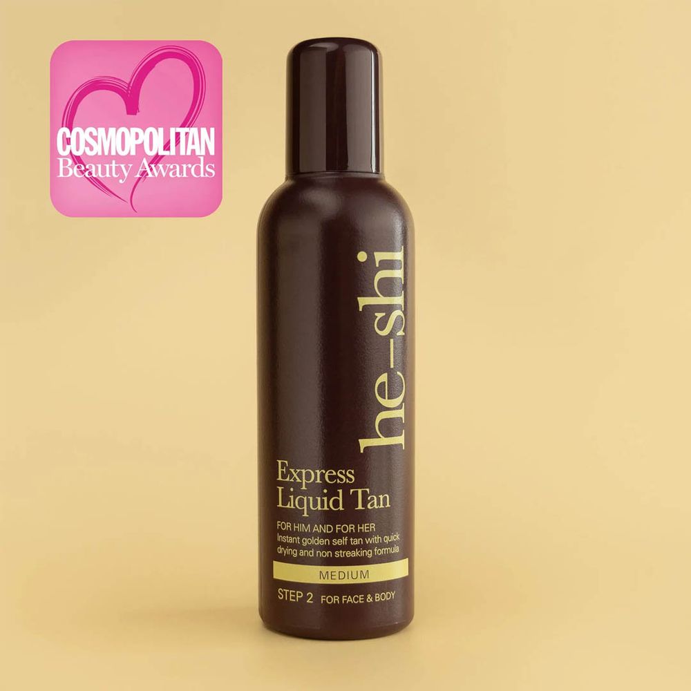 He-Shi Express Liquid Self Tan 150ml - Instant Medium Glow, Quick Dry!