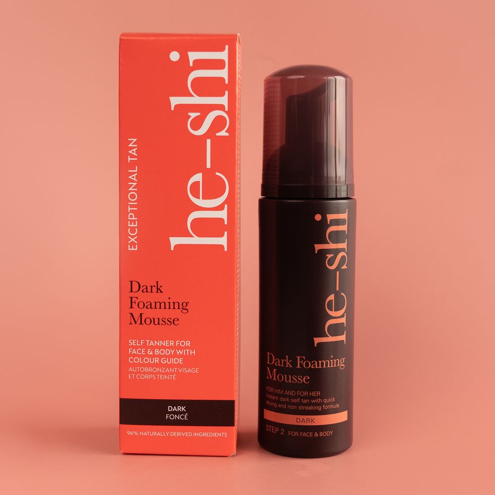 He-Shi Dark Self-Tan Foaming Mousse - Quick-Dry, Streak-Free Glow!