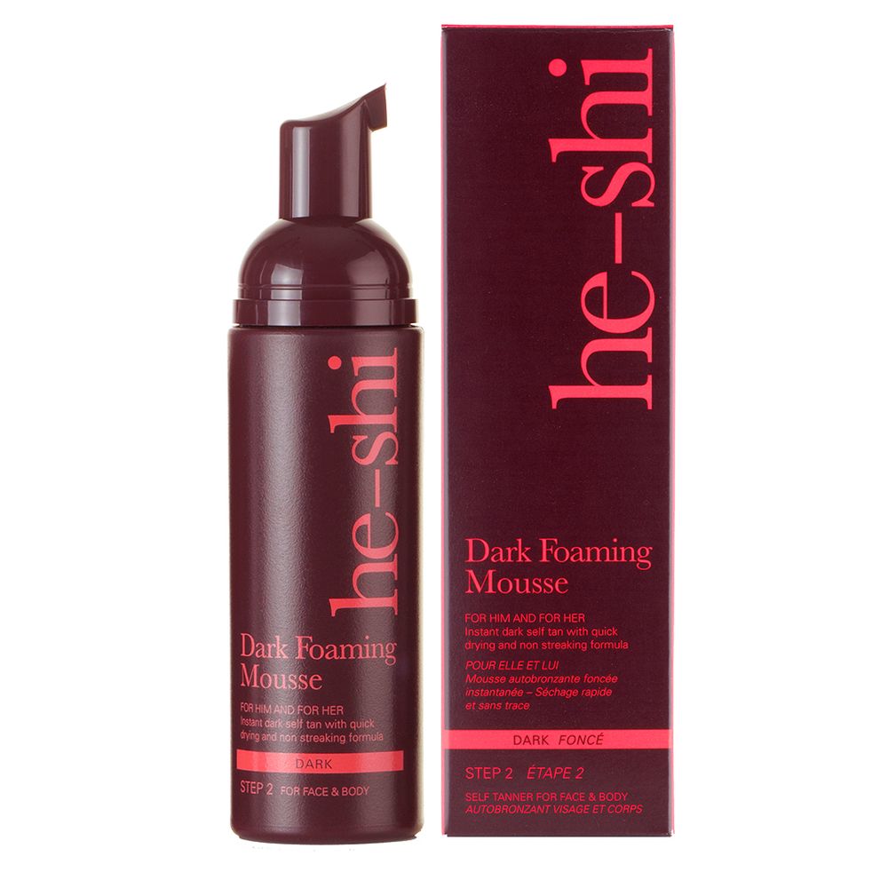 He-Shi Dark Self-Tan Foaming Mousse - Quick-Dry, Streak-Free Glow!