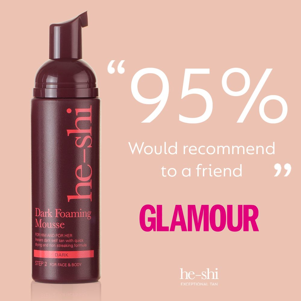 He-Shi Dark Self-Tan Foaming Mousse - Quick-Dry, Streak-Free Glow!