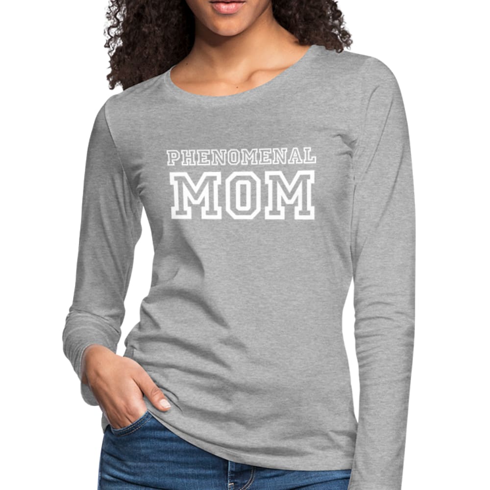 Womens Long Sleeve Graphic Tee, Phenomenal MOM Print-12