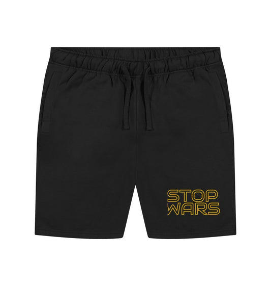 Black Men's Stop Wars Shorts