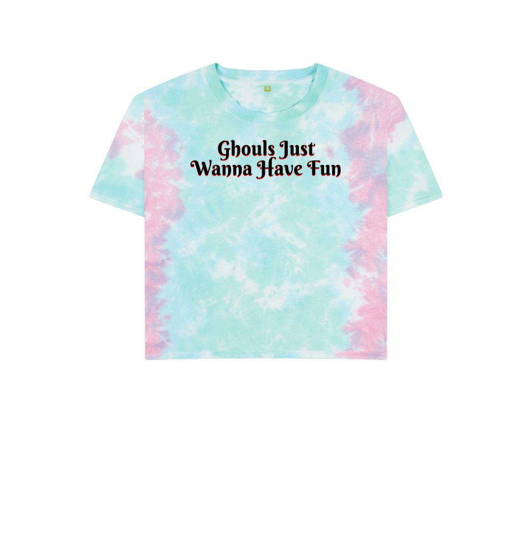 Pastel Tie Dye Women's Ghouls Just Print  Top T-Shirts