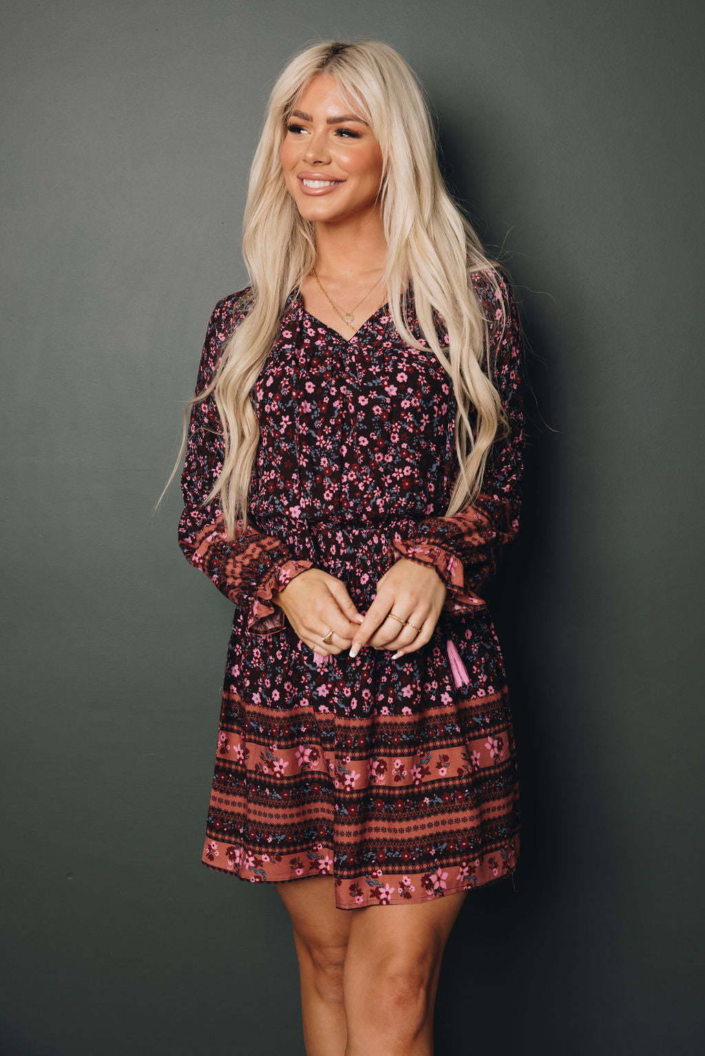 Jazlyn Boho Floral Dress-4