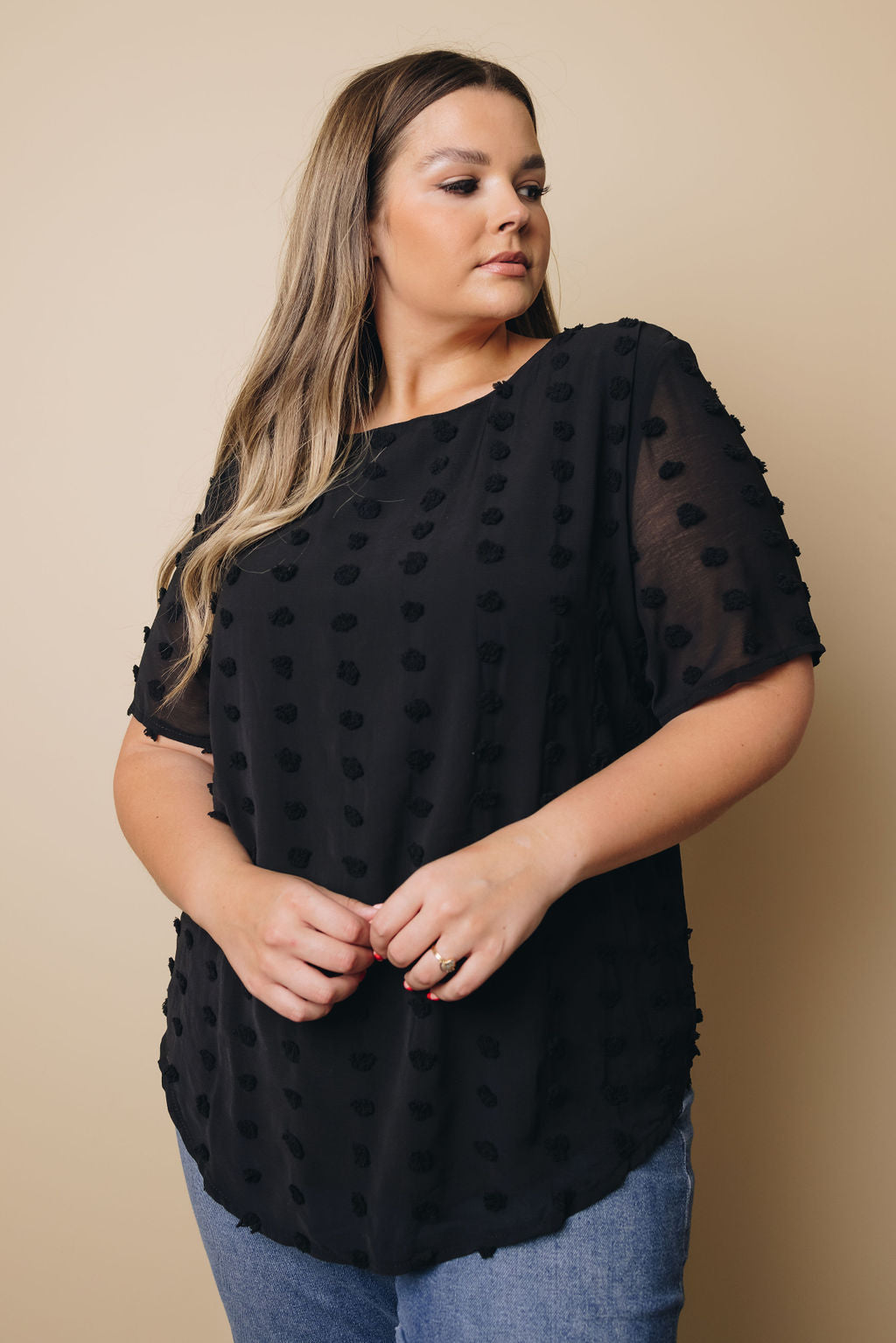 Plus Size - Mac Swiss Dot Top-3