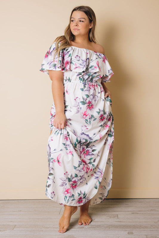 Plus Size - Shanon Off The Shoulder Floral Dress-0