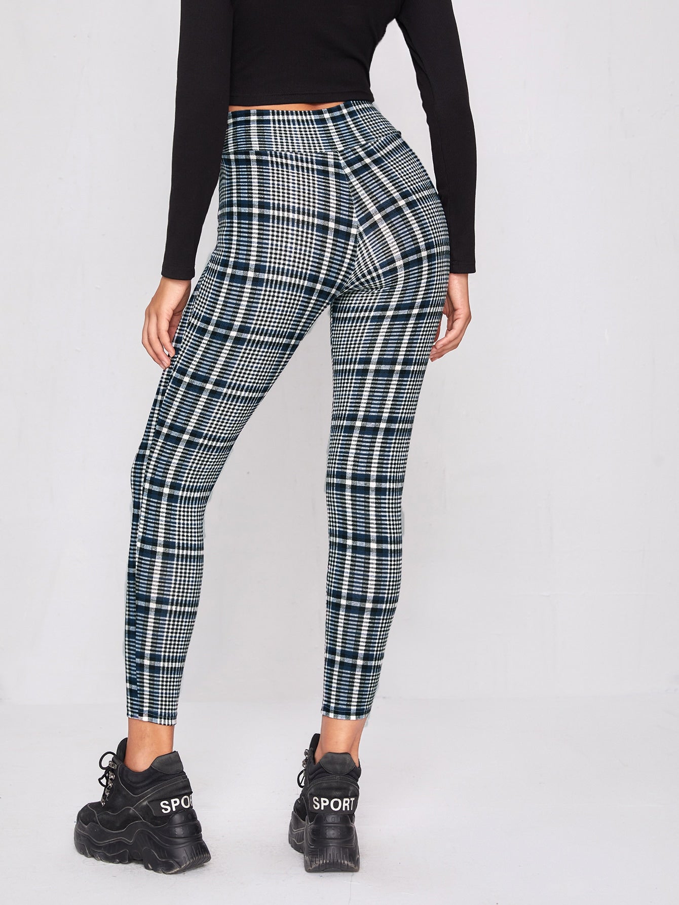 Priv Plaid Overlap Waistband Trousers