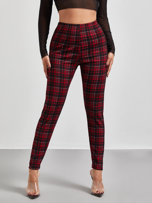 Essnce High Waist Plaid Leggings