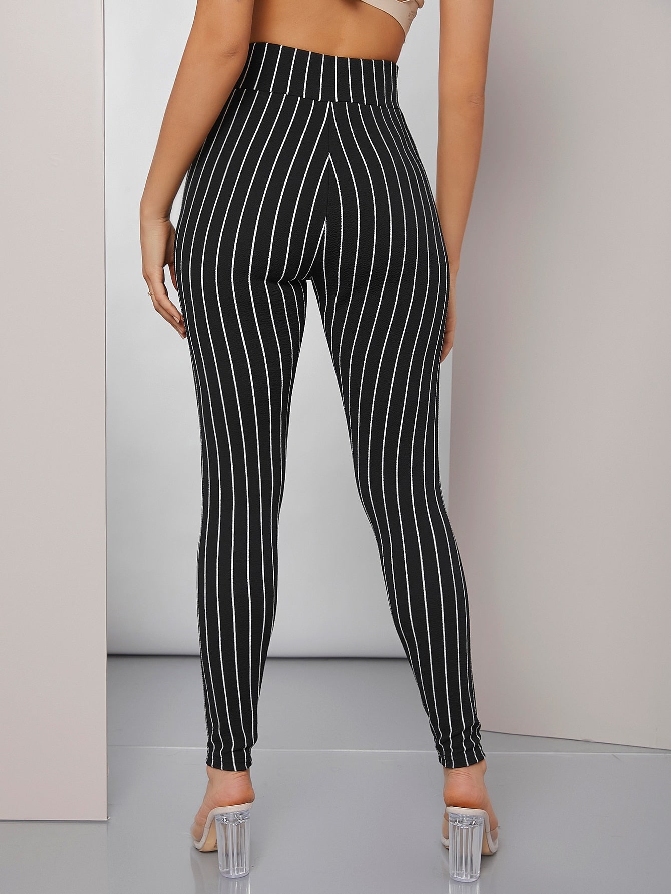 Mulvari Wide Waistband Striped Leggings