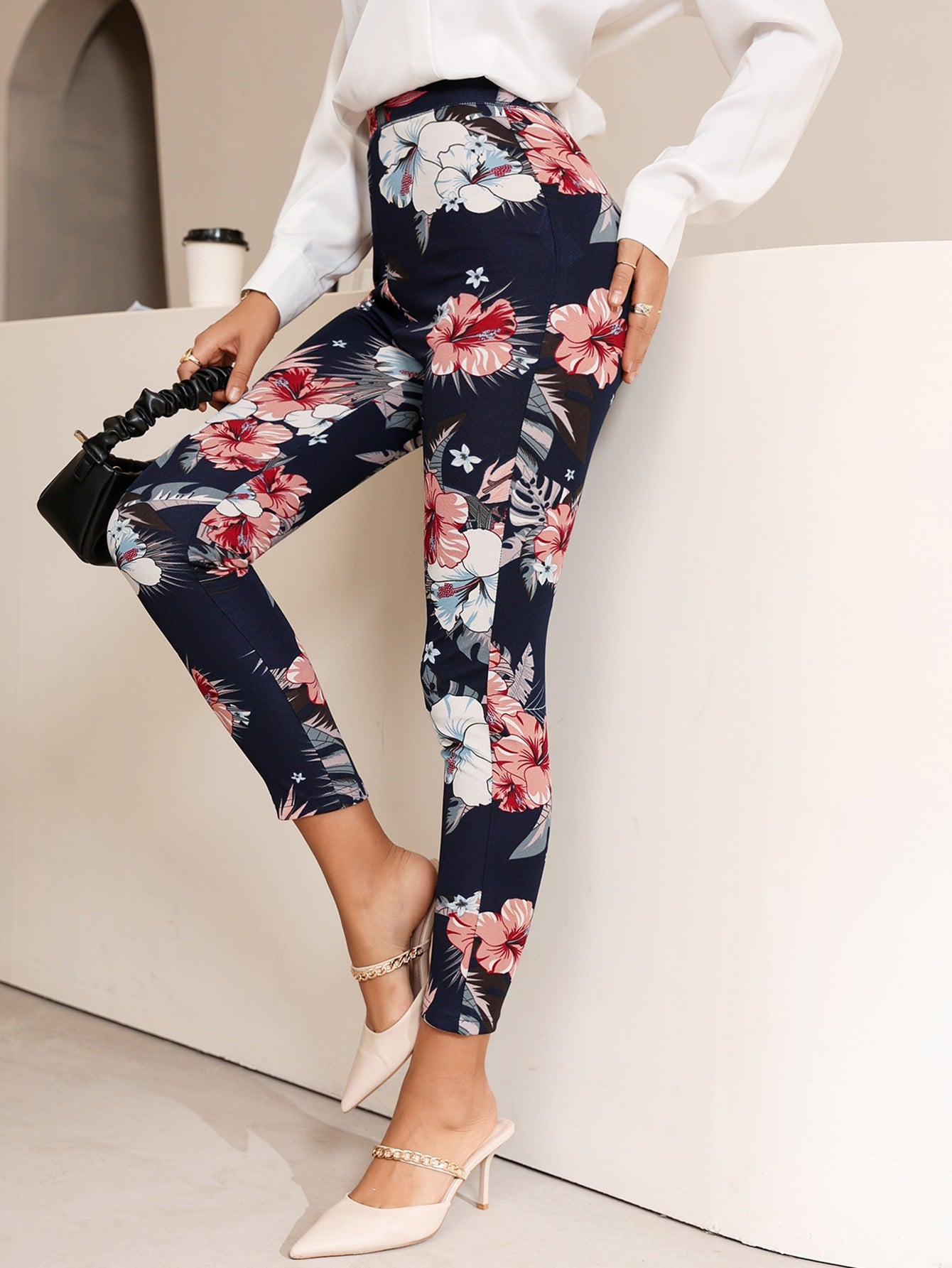 Mulvari Floral Print High Waist Leggings