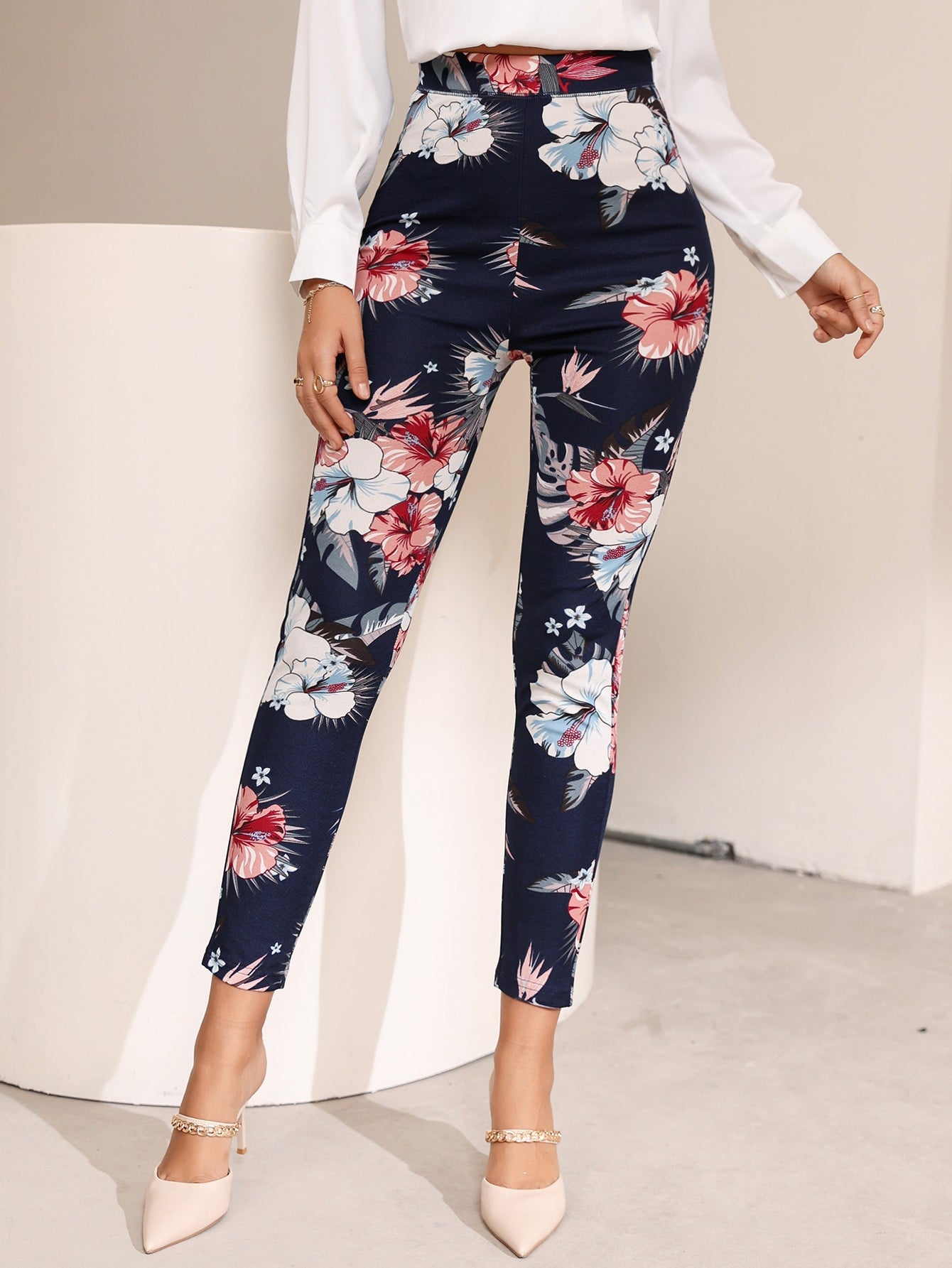 Mulvari Floral Print High Waist Leggings