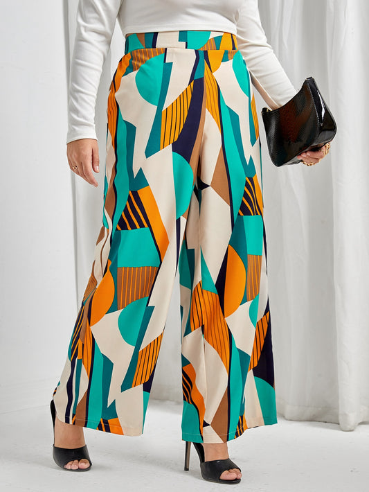 Clasi Plus Geo Print Wide Leg Trousers