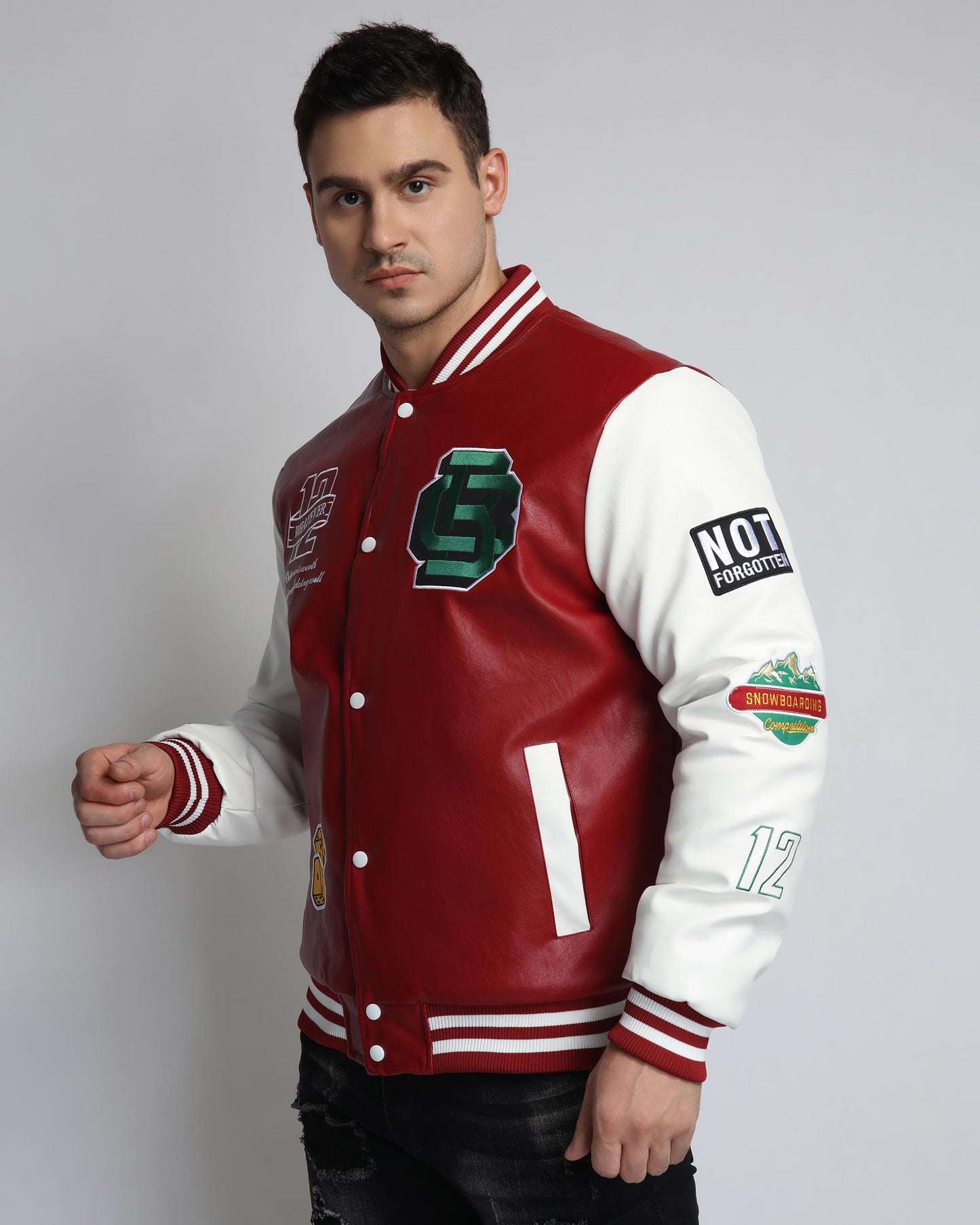 Letterman Baseball Jacket with Patches