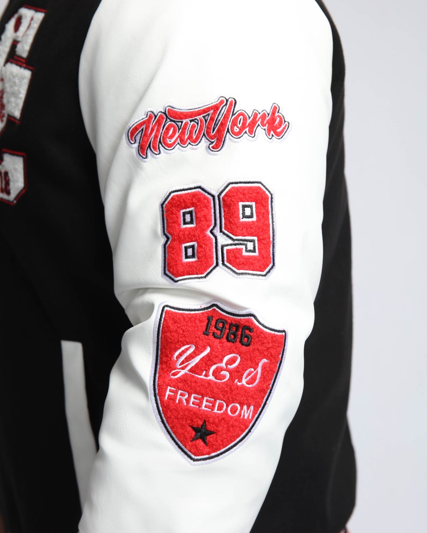 Baseball Bomber Jacket with Contrast Sleeves