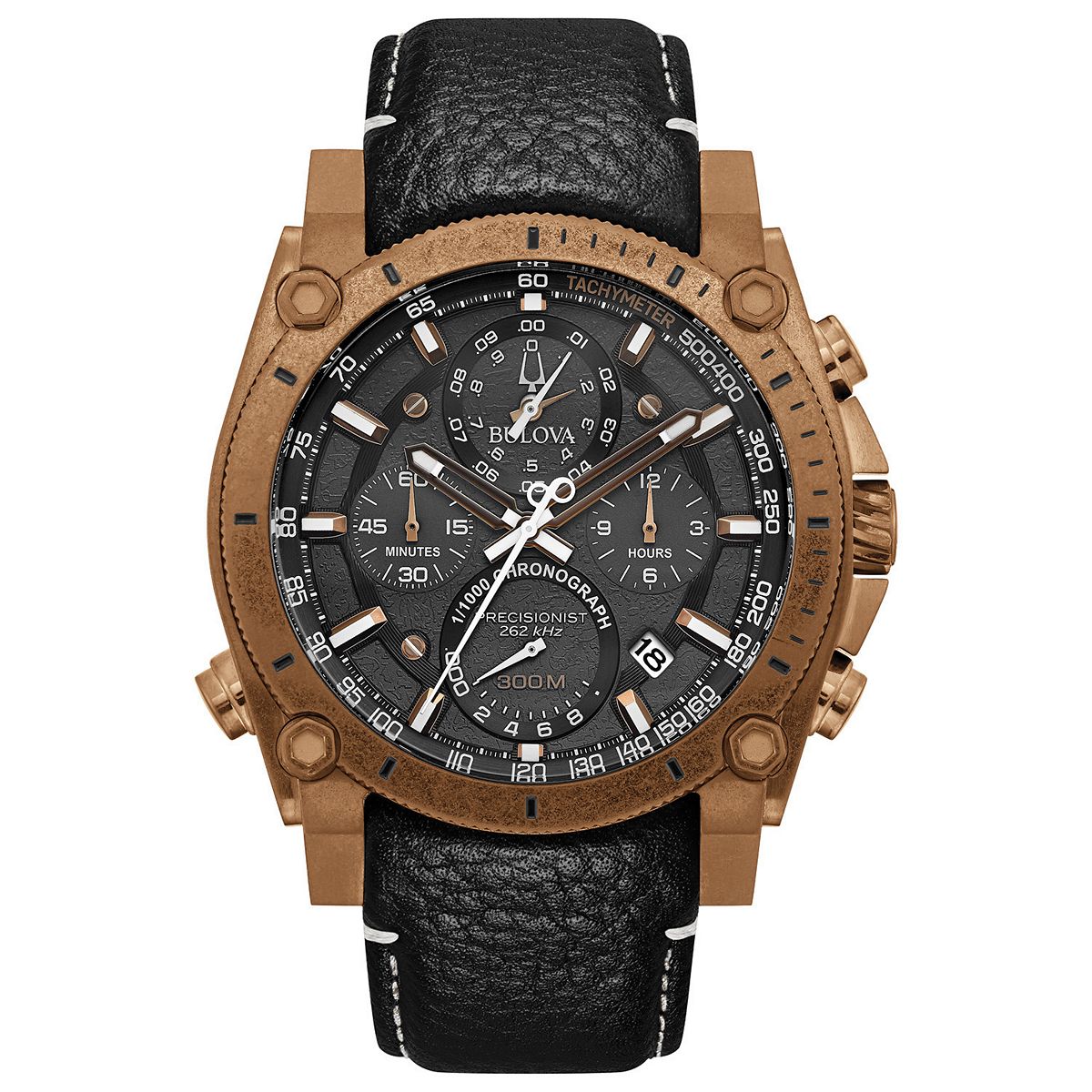 Bulova Men's Precisionist Chronograph Leather Watch - 97B188