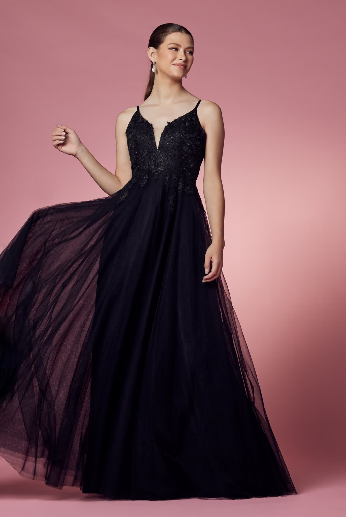 Embroidered Bodice Long Prom & Bridesmaid Dress NXR357-2