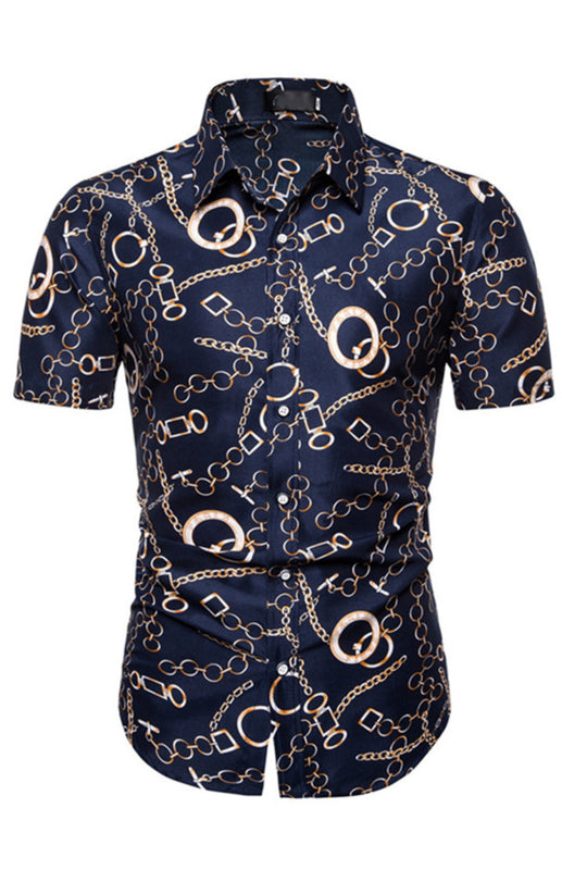 Men's Summer Fashion Short Sleeve Printed Shirt