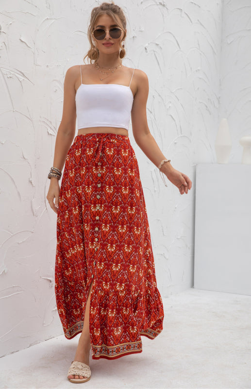 Ladies Casual Fashion Printed Skirt