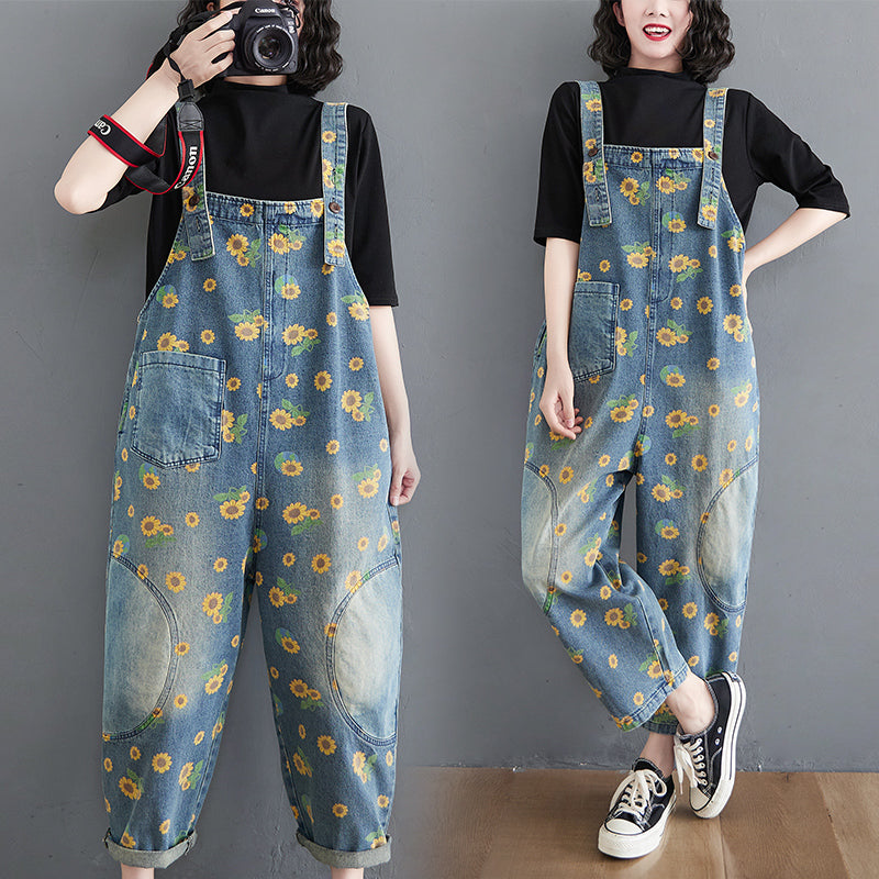 Sunflower Printed Overalls