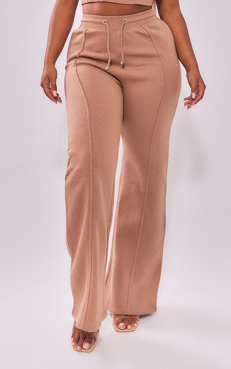 Shape Clay Binded High Waist Wide Leg Joggers