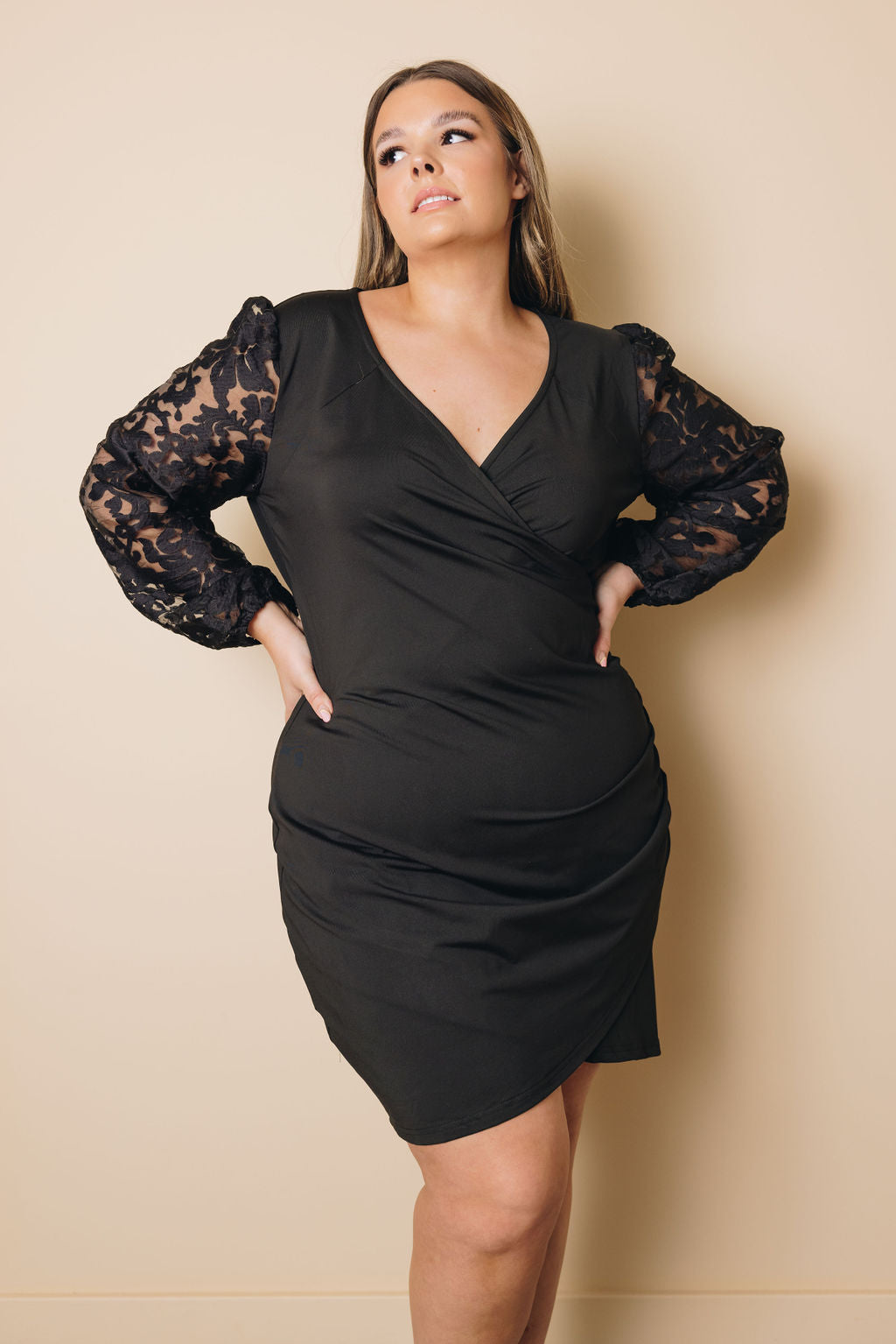 Plus Size - Gabrielle Puff Sleeves Dress-5