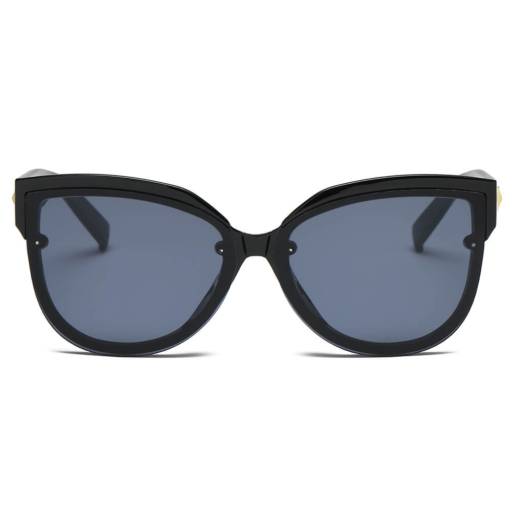 LENOIR | Women Oversized Mirrored Cat Eye Sunglasses-5