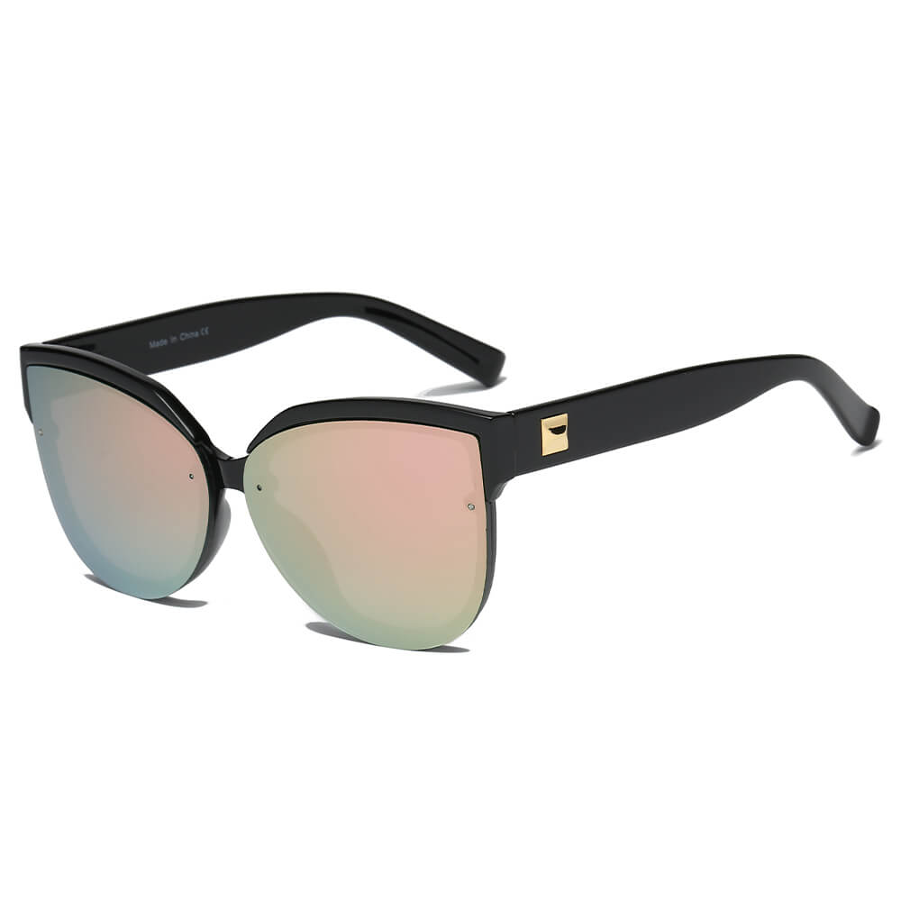 LENOIR | Women Oversized Mirrored Cat Eye Sunglasses-1