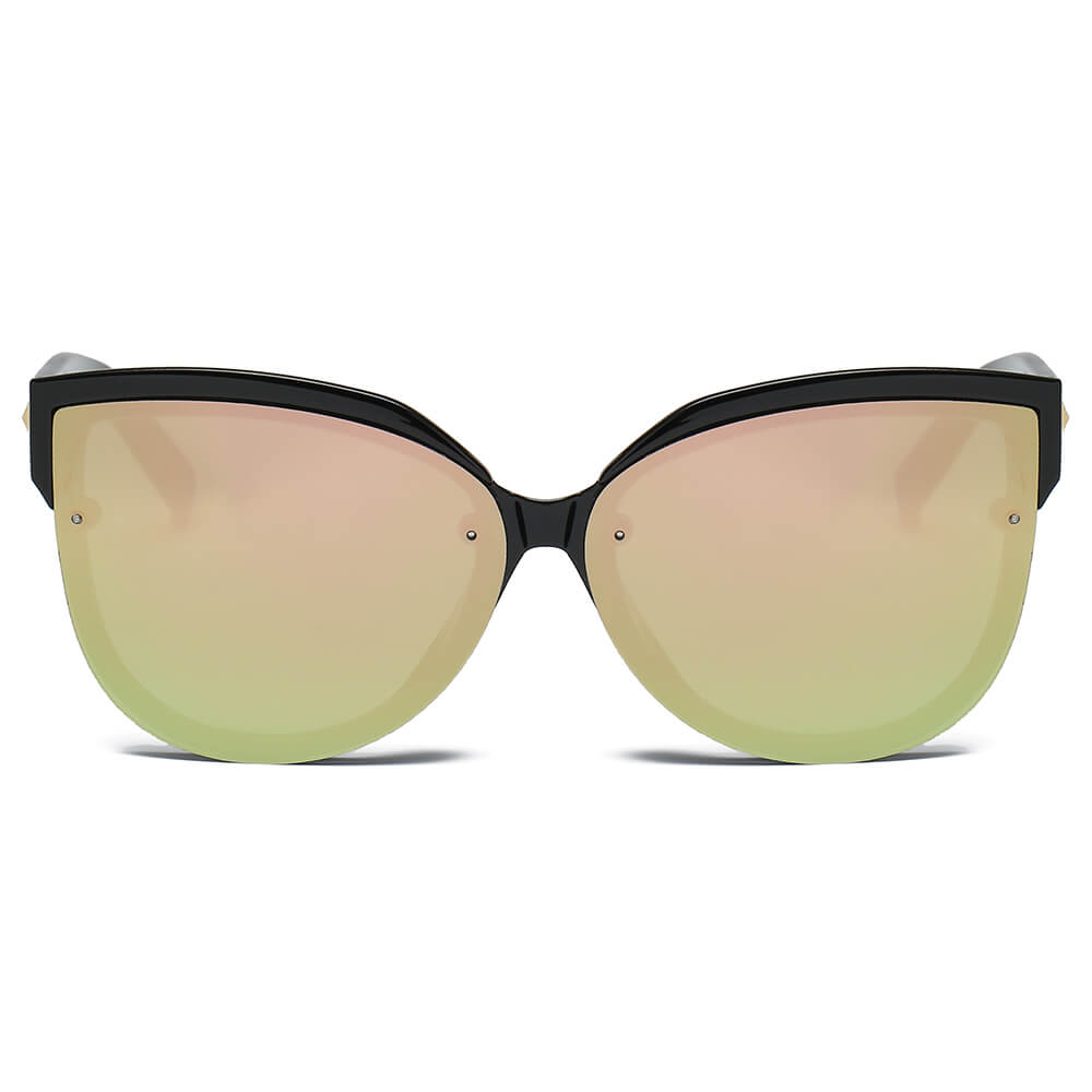 LENOIR | Women Oversized Mirrored Cat Eye Sunglasses-7