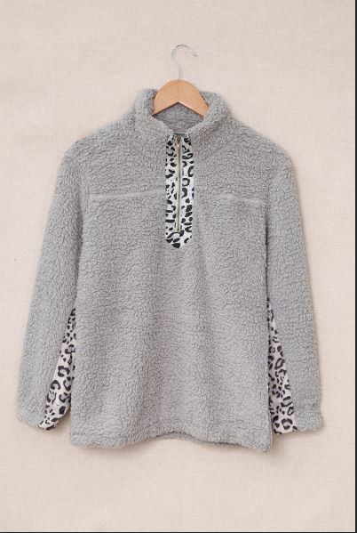 Lacole Leopard Sherpa Sweatshirt-5