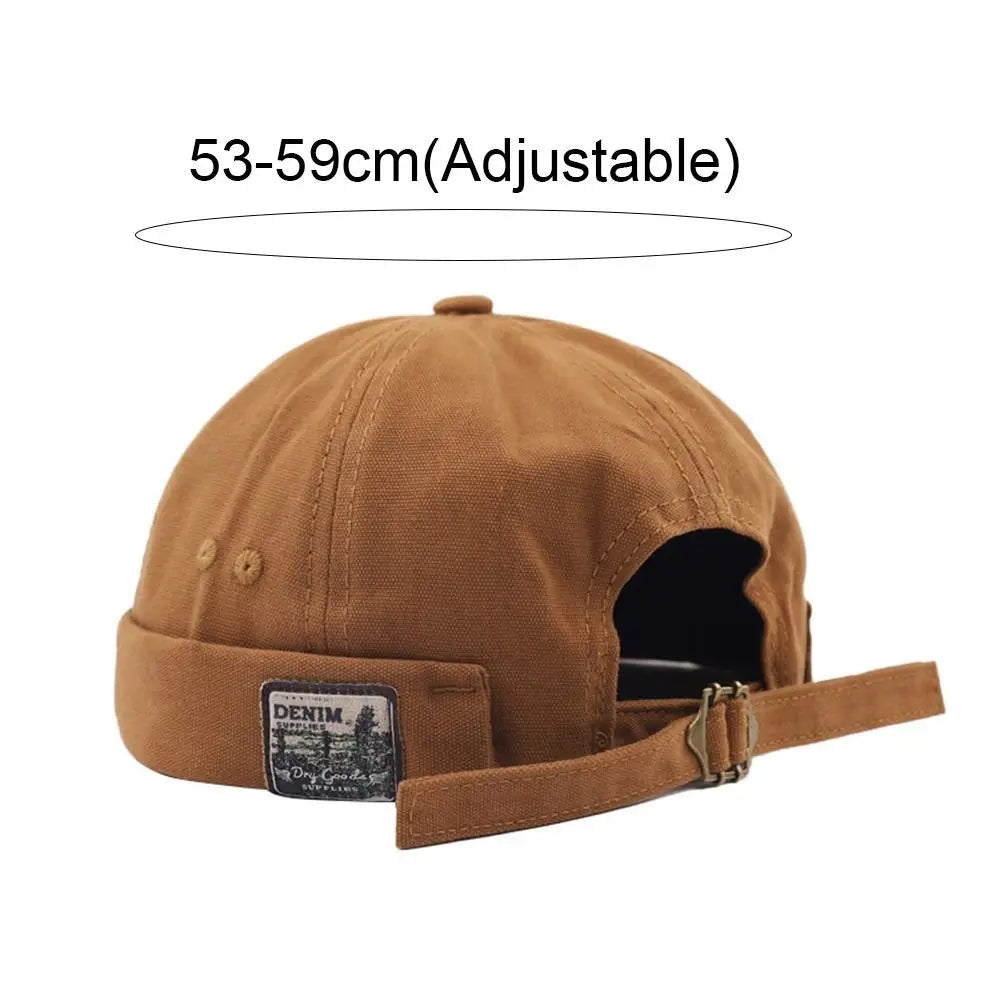 Men Docker Cap Retro Dome Melon Beanie Hats Adjustable Cotton Brimless Hat Hip Hop Hat Docker Hat