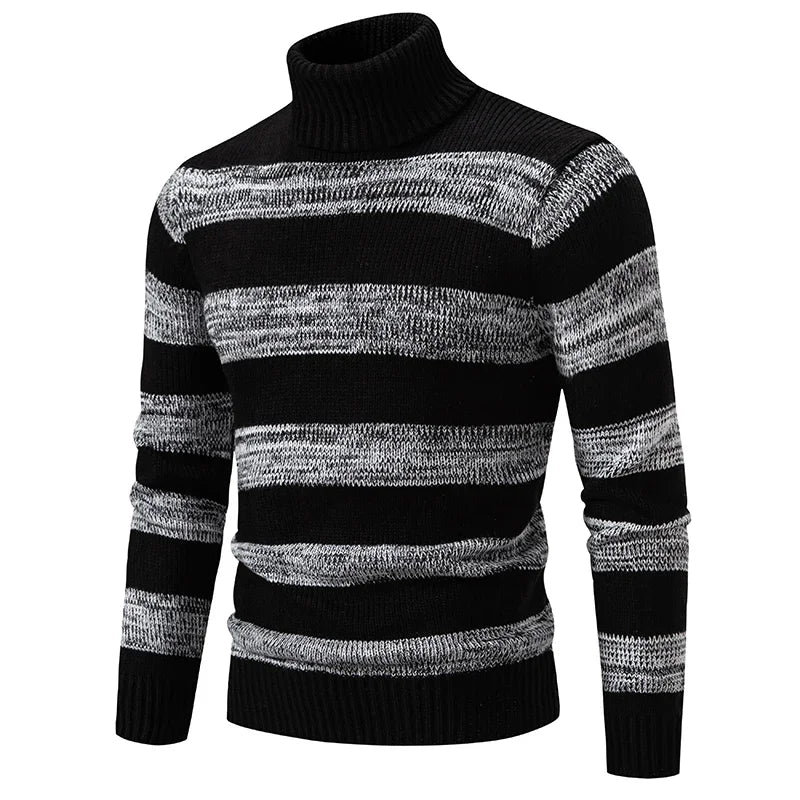 Men's New Autumn and Winter Casual Warm Neck Sweater Knit Pullover Tops Man Clothes