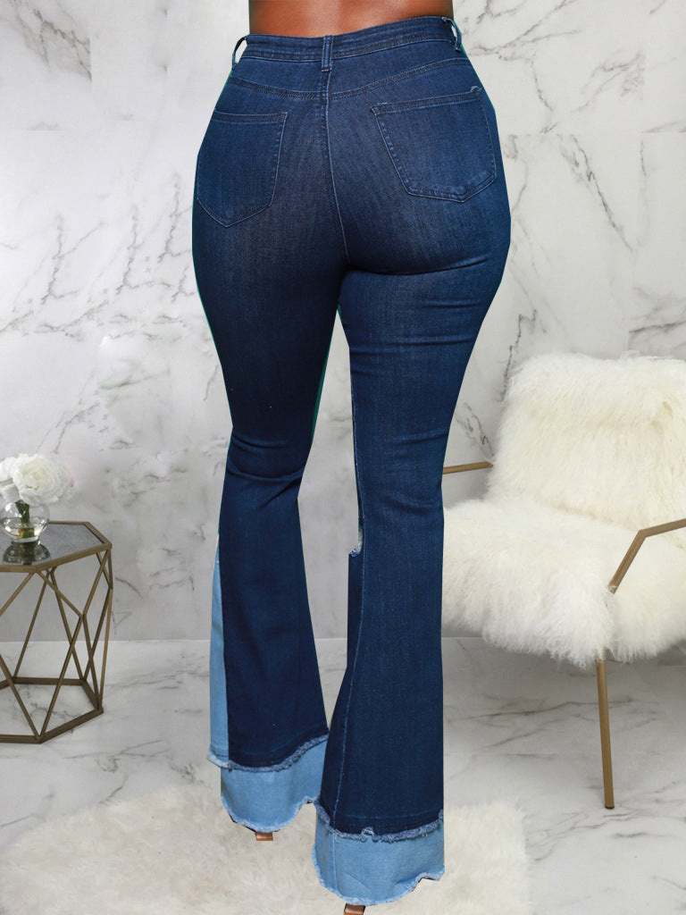 Stylish Versatile Hollow Out Bootcut Jeans Women