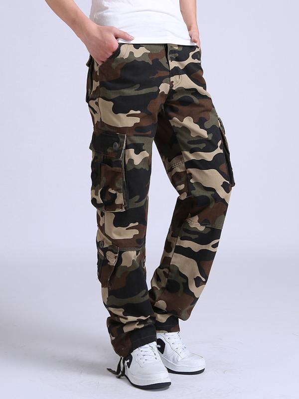 Sporty Pockets Camouflage Men Tracksuit Bottoms