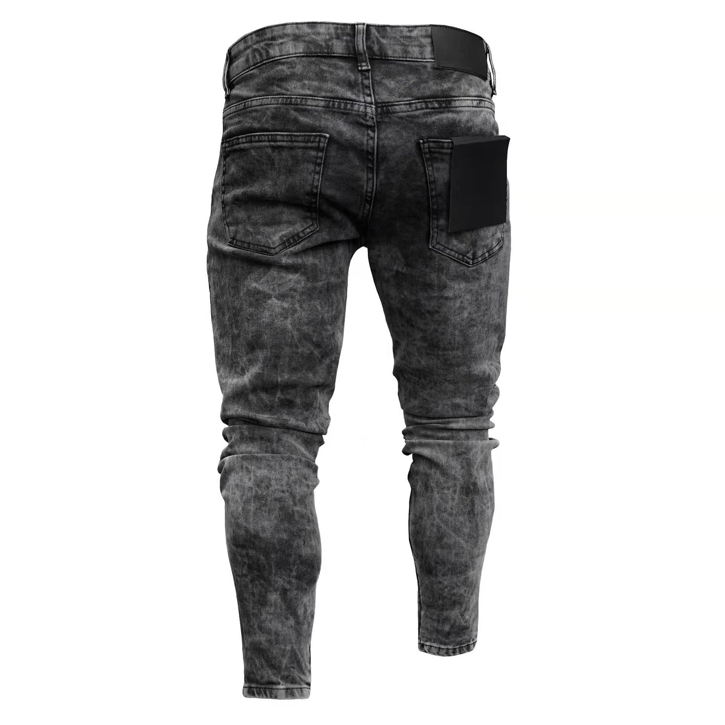 Fashion Pure Color Ripped Men's Denim Jeans