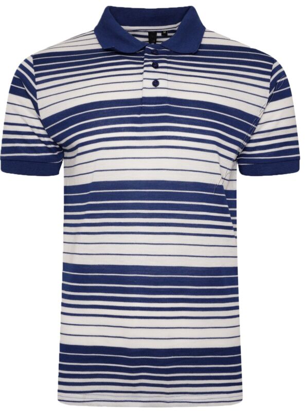 Mens Striped Polo Shirts Pique Short Sleeve Yarn Dyed T-Shirt Casual Top M - 6XL