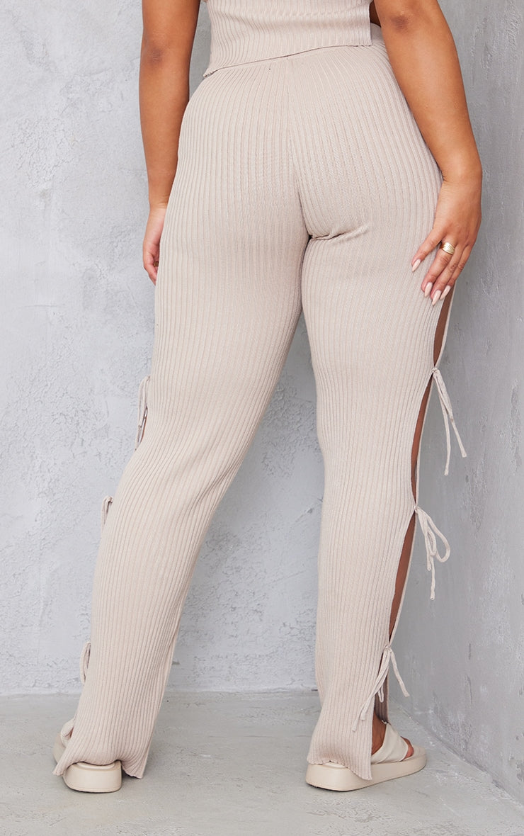 Shape Mocha Knit Tie Side Flared Trousers