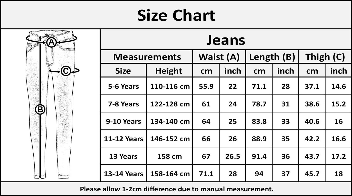 Kids Knee Ripped Jeans Denim Comfort Stretch Trousers Pants Boys Age 5-13 Years