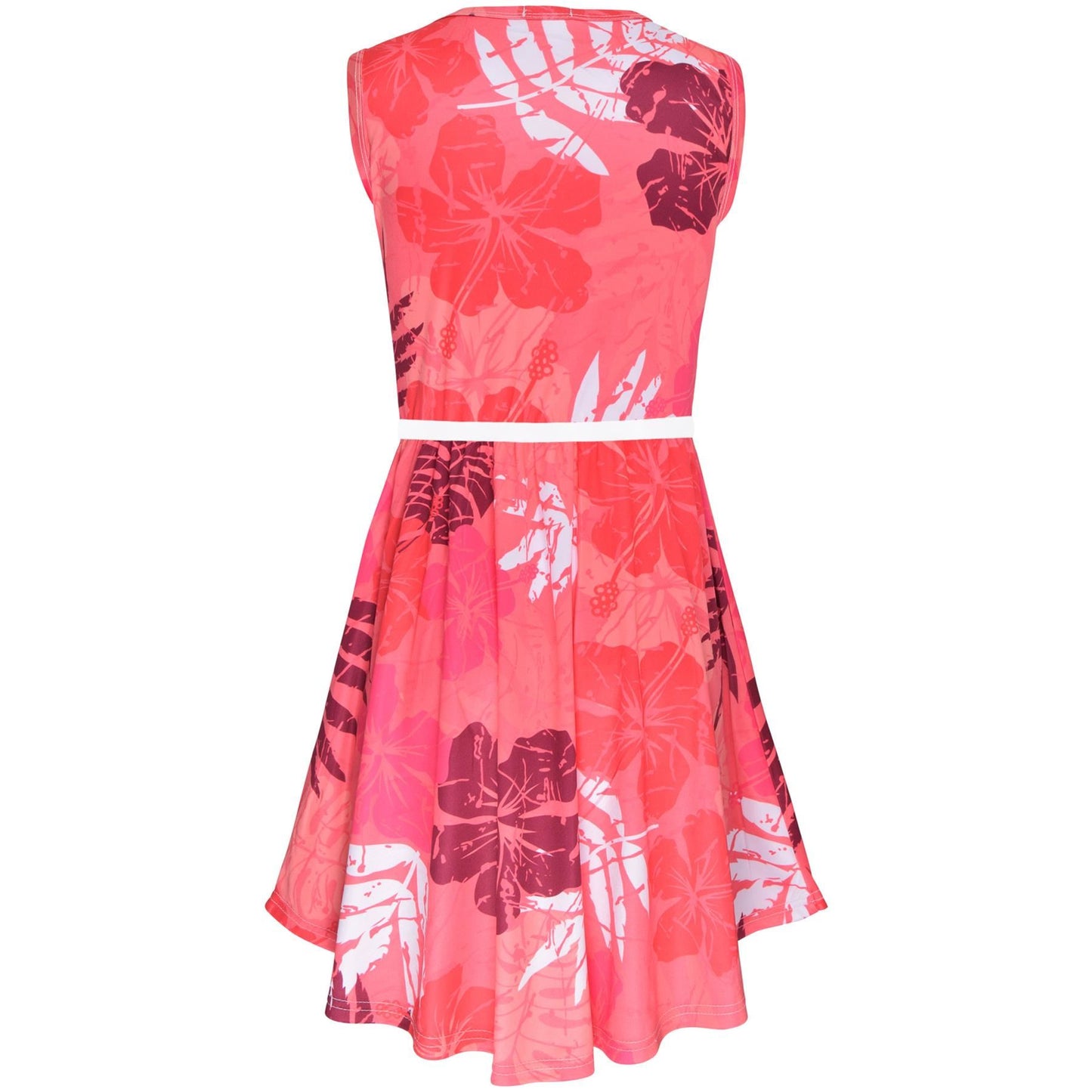 Kids Girls Skater Dress Sleeveless Camo Leaf Print Pink Party Summer Dresses