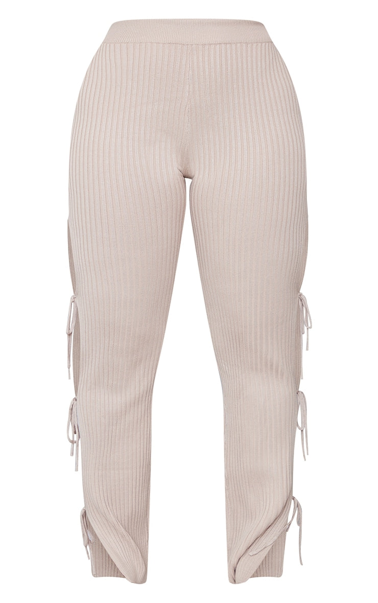 Shape Mocha Knit Tie Side Flared Trousers