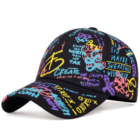 fashion Letter Baseball Cap Graffiti Sun Hip Hop Cap Visor Spring Hat Men Adjustable Snapback Cotton Cap For Women Men Hats