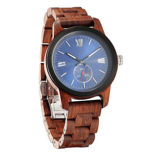 Men's Handcrafted Engraving Kosso Wood Watch - Best Gift Idea!-0