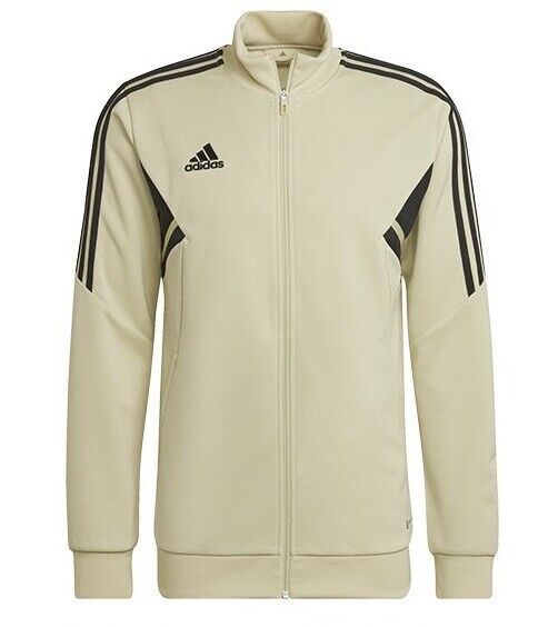 Mens Adidas Training Jacket Tracksuit Top Sweatshirt Fitness Gym Sports - Cream