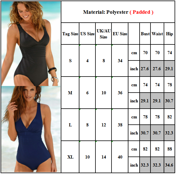 Womens One Piece Tummy Control Costume Monokini Swimming Swimsuit Swimwear UK