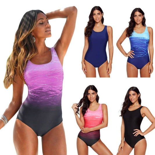 Women Tummy Control Monokini Swimming Costume Plus Size One Piece Beach Swimsuit