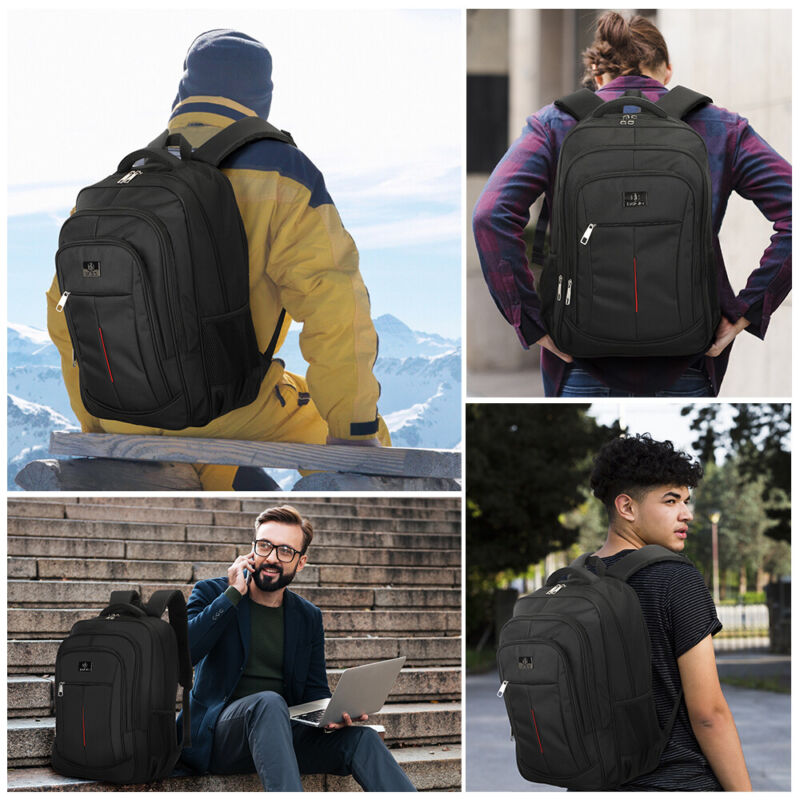 Men's Laptop Backpack Waterproof Anti Theft Rucksack Sport Travel School Bag UK