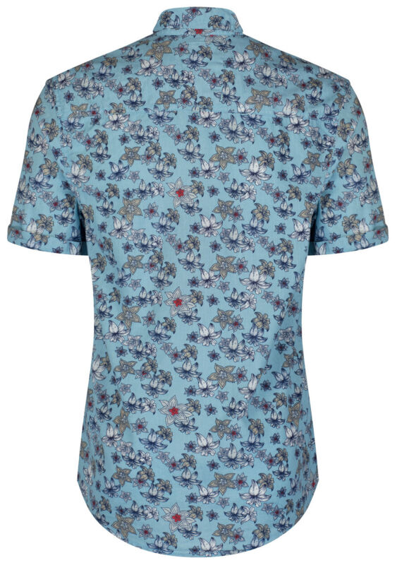 Tokyo Laundry Mens Pure Cotton Short Sleeve Hawaiian Floral Holiday Party Shirts