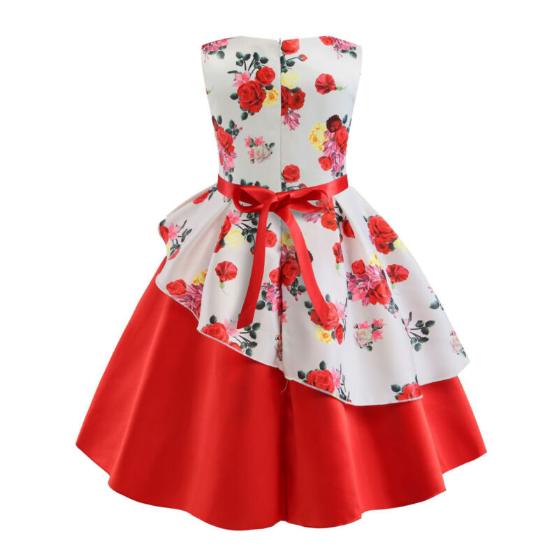 Flower Girls Bridesmaid Dress Baby Kids Party Wedding Lace Bow Princess Dresses